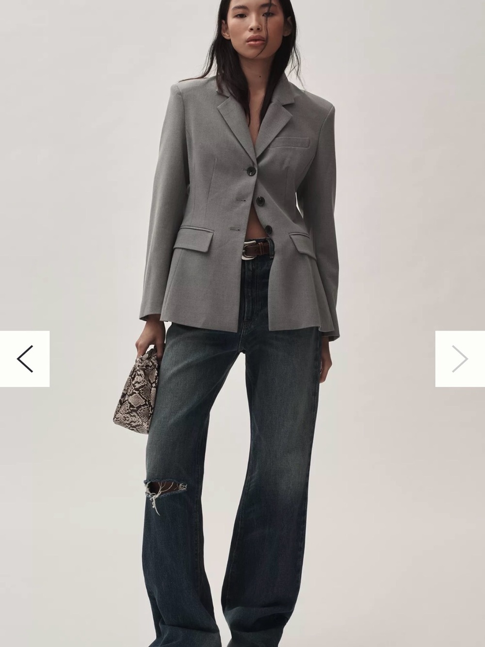 Avec Les Filles Light Gray Blazer - Sleek Tailored Jacket